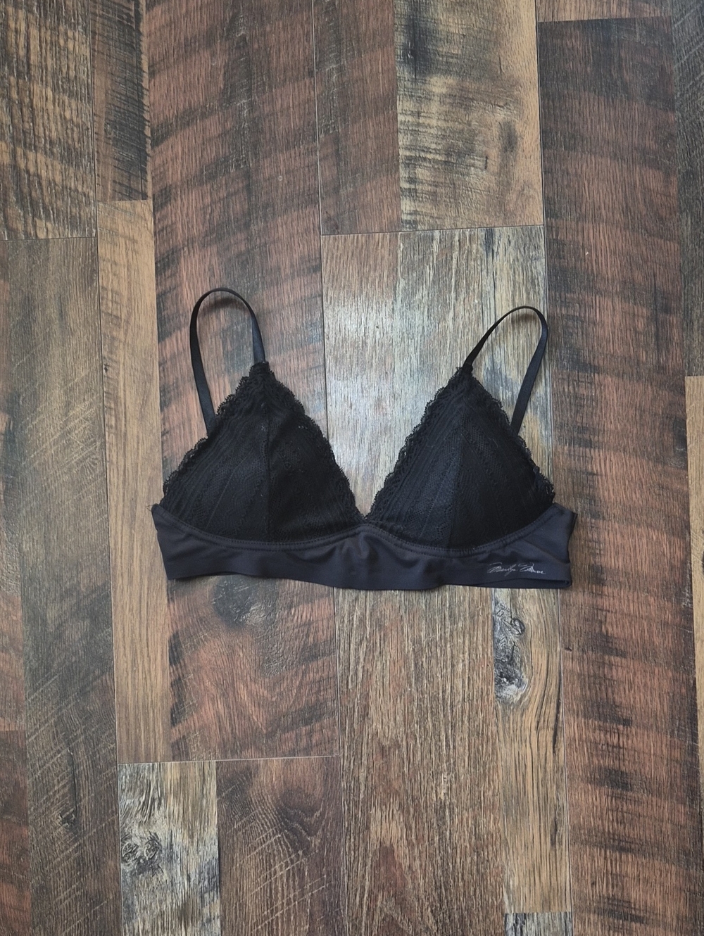 Black Lace Triangle Bralette -  Women Intimates Goth Boho 36A-B Large